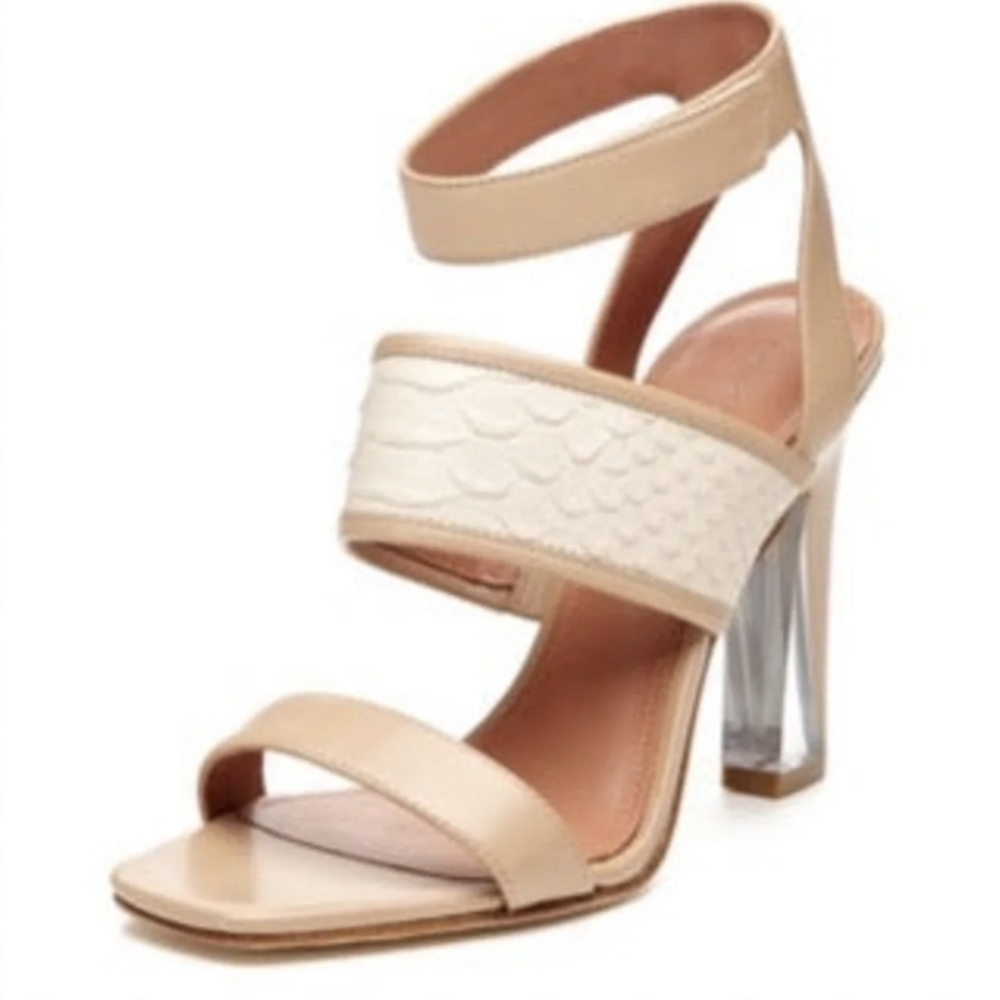 Sigerson Morrison Python Velcro Strap Heel - image 1